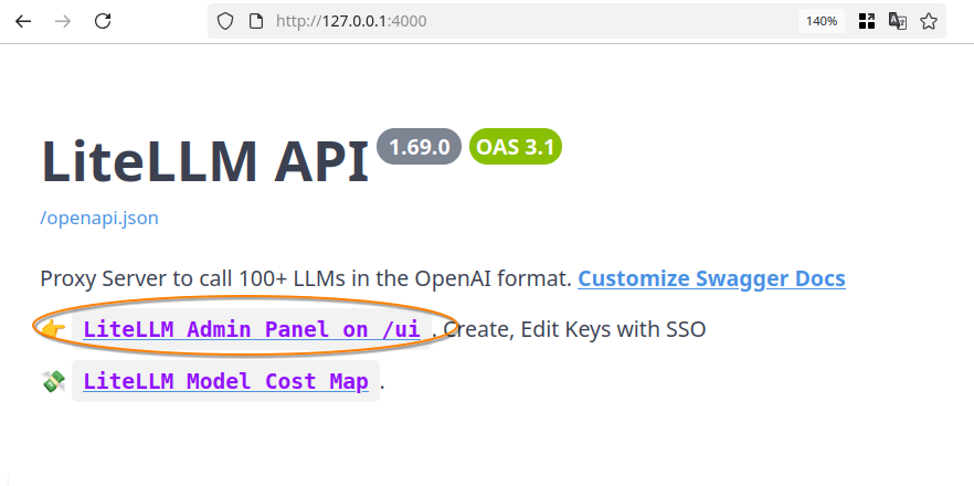 Litellm Admin screenshot